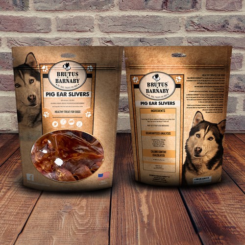 Jerky packaging with the title 'Dog Treat Packaging'