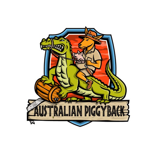 Crocodile logo with the title 'The Australian Piggyback'