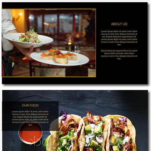 Restaurant design with the title 'Powerpoint Presentation for a restaurant'
