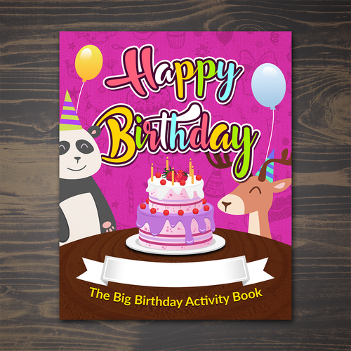 Coloring design with the title 'Happy Bithday Color Book (Girl)'