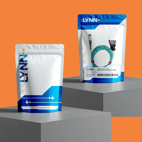 Brand packaging with the title 'LYNN Consumables Packaging Design'
