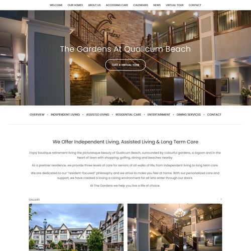 Retirement design with the title 'Website Redesign - The Care Group '