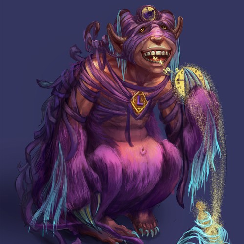 Creature artwork with the title 'Laziness'