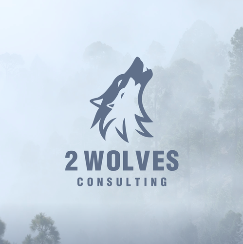 Wolf logo with the title '2 Wolves logo'
