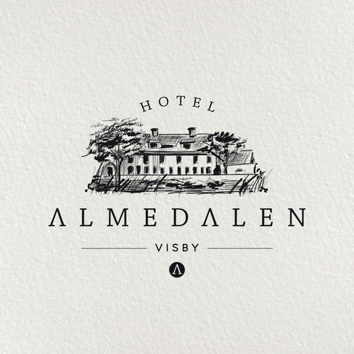 Hotel logo with the title 'hotel almedalen'