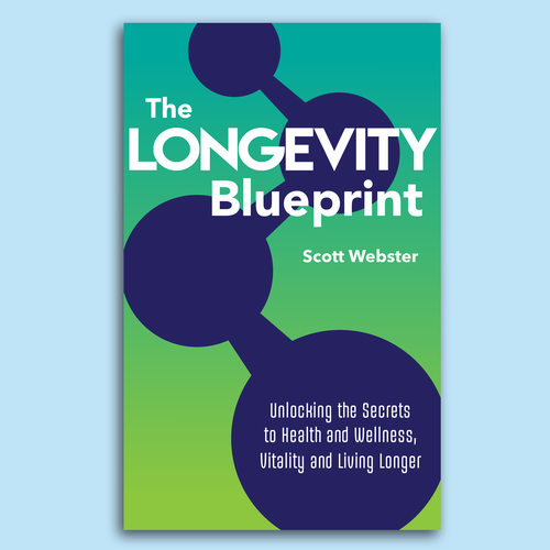 Science book cover with the title 'Book cover for "The Longevity Blueprint"'