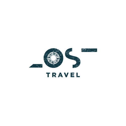 Compass logo with the title 'Logo design Lost Travel'