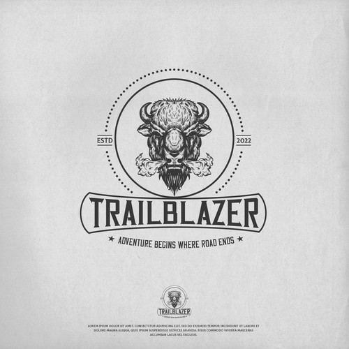 Illustrative design with the title 'Trailblazer AVAILABLE FOR PURCHASE'