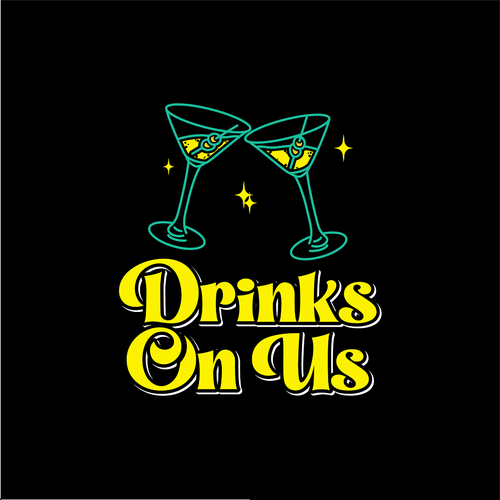 Cocktail logo with the title 'Drink On Us'
