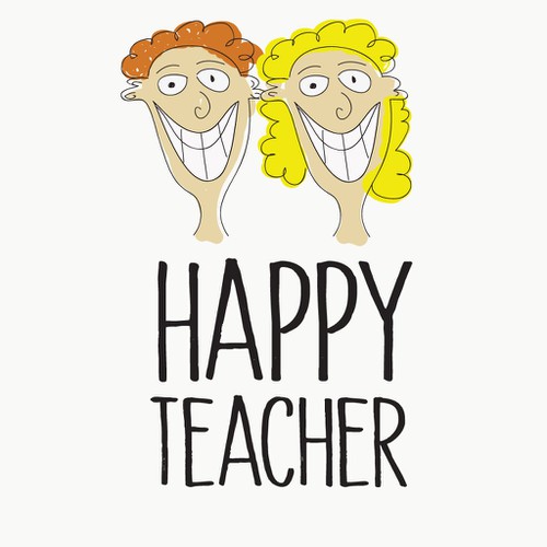 Teacher logo with the title 'Happy teacher '