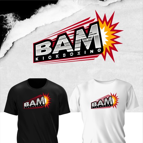 Kickboxing design with the title 'BAM KICKBOXING sport logo'