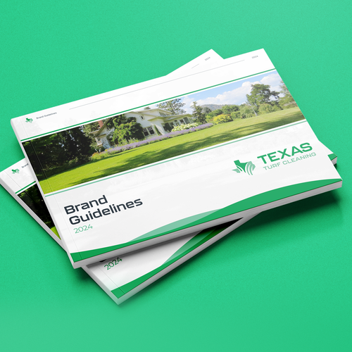 Style guide design with the title 'Brand Guide for Turf business'