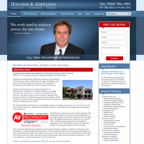 Attorney website with the title 'Law Firm domain consolidation and professional redesign'