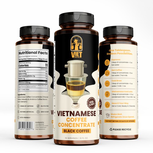 Design with the title 'Product packaging contest winner'