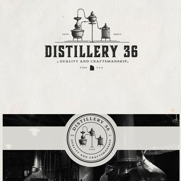 Kettle design with the title 'Craft distillery Logo Design'