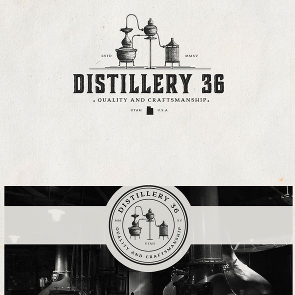 Kettle logo with the title 'Craft distillery Logo Design'