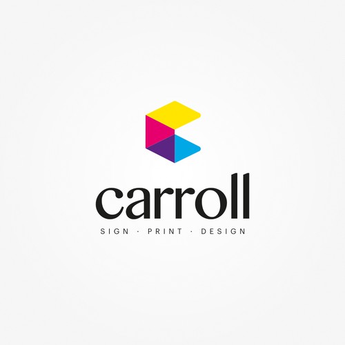 Screen printing logo with the title 'Brand Identity concept for 'Carroll' sign, print and design'