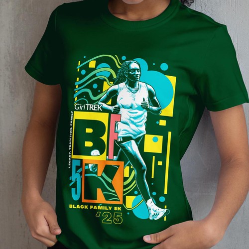 Marathon design with the title 'Black Family 5K Marathon '