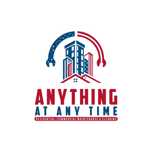 American flag logo with the title 'Anything at Any Time'