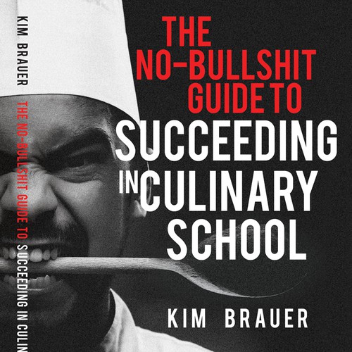 Black book cover with the title 'Book cover design - Culinary school'