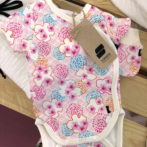 Japanese t-shirt with the title 'All over pattern for baby clothes'