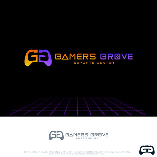 Controller design with the title 'Gamers Grove logo'