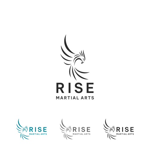 Tribal logo with the title 'RISE MARTIAL ARTS'