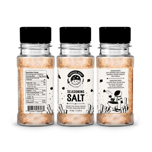 Black and white label with the title 'Concept of urban/gourmet label for FLAVOUR DUST'