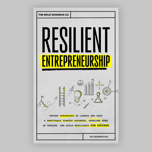Education book cover with the title 'Ebook cover design: Resilient Entrepreneurship'