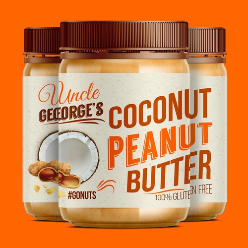Coconut label with the title 'Peanut butter'