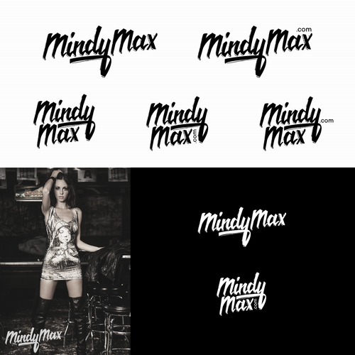 Brush lettering design with the title 'Fashion logo for MindyMax'
