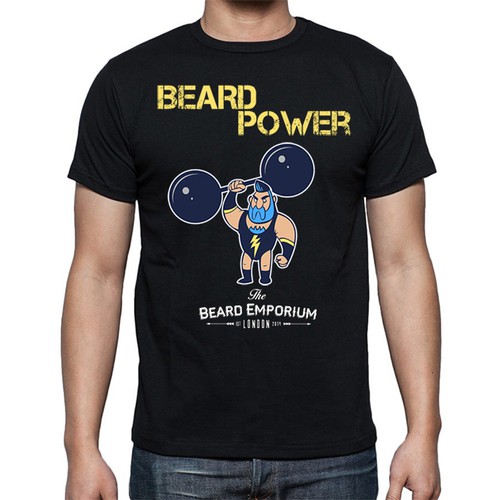 Beard artwork with the title 'Strongman character design creation for The Beard Emporium.com'