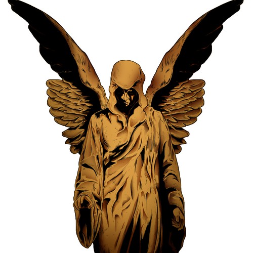 Angel artwork with the title 'Dramatic Illustration for The Abbey'