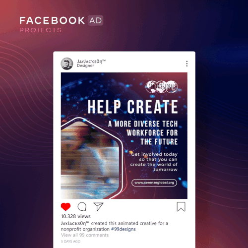 Ad design with the title '#1 Facebook Ad_animated'