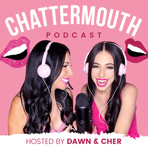 Pink design with the title 'Chattermouth Podcast'
