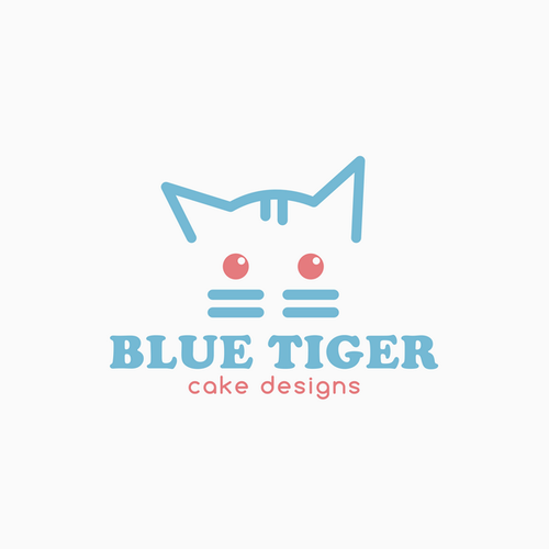 Tiger logo with the title 'Cute Tiger Cub Character for Custom Cake Shop'
