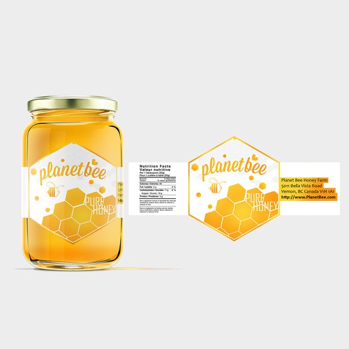 Sweet label with the title 'honey label design'