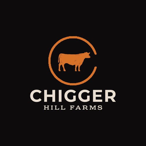 Cow logo with the title 'Chigger Hill Farms'