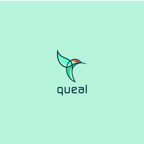 Hummingbird logo with the title 'Design a new company logo for Queal '