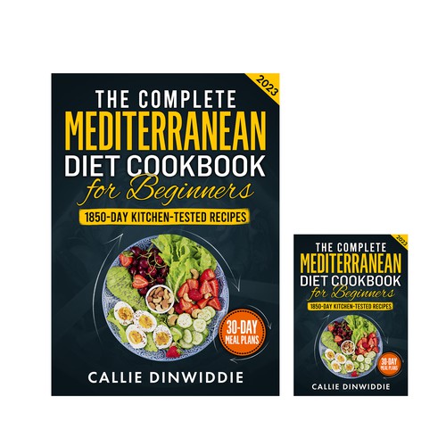 Recipe book cover with the title 'The Complete Mediterranean Diet Cookbook for Beginners'
