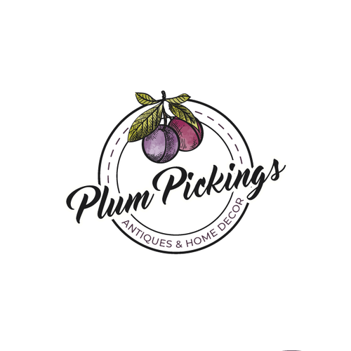 Plum logo with the title 'Timeless logo concept for Antiques and home decor items'