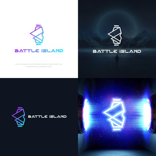 Battle logo with the title 'Create a Movie Logo for our Fantasy-Adventure Film: Battle Island'