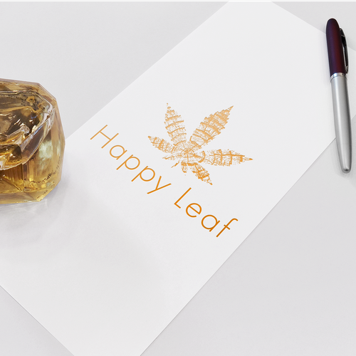 Gold tree logo with the title 'Branding concept for Happy Leaf'
