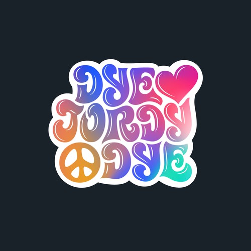 Peaceful logo with the title 'Groovy psychedelic sticker for tie-dye shop'