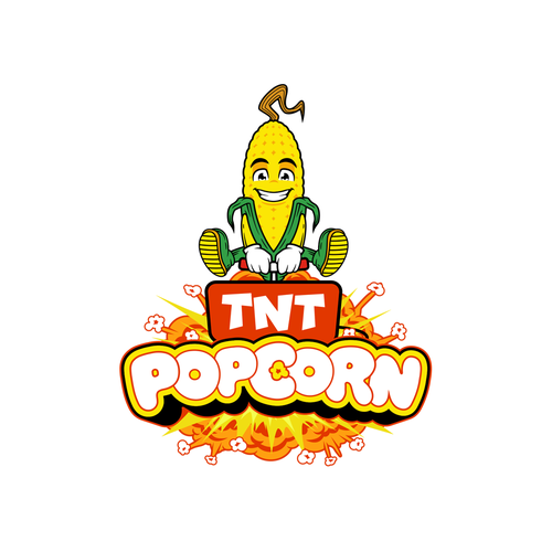 Popcorn logo with the title 'TnT Popcorn Logo'