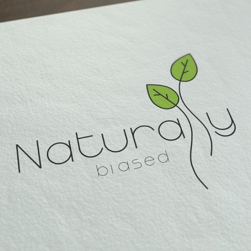 Vegetarian logo with the title 'Logo concept for healthy nutrition blog'