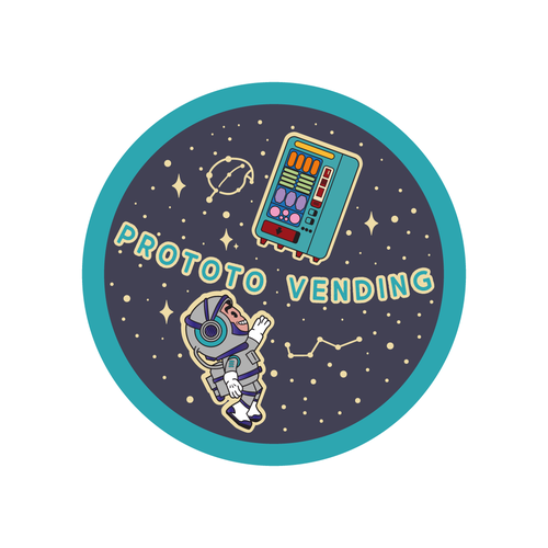 Astronaut logo with the title 'Space Vending Machine'