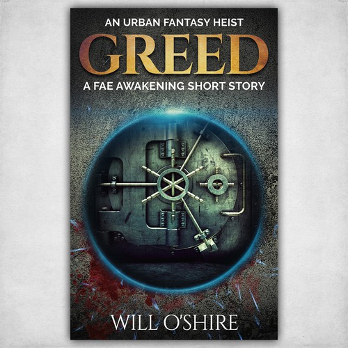 Urban fantasy book cover with the title 'Greed Book Cover'