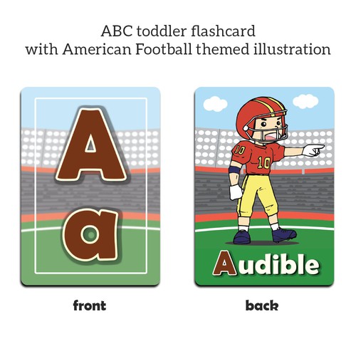 Football design with the title 'ABC Cards Design with American Football theme'