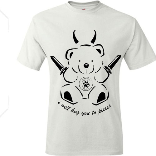 Teddy design with the title 'I will hug you to pieces'